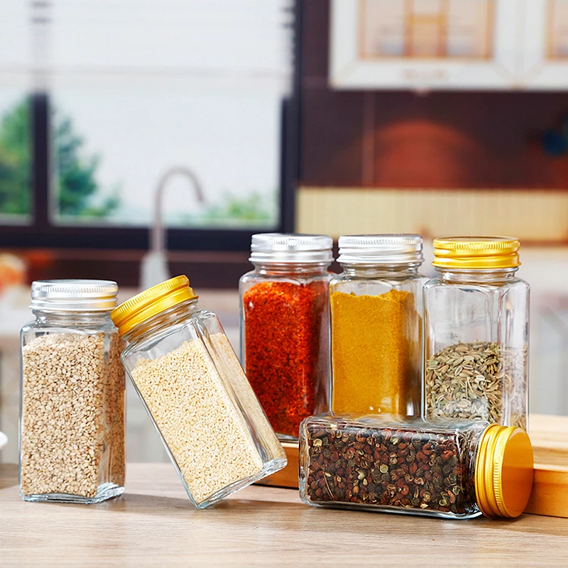 12 Units 120ml 4oz Glass Seasoning Bottle Salt and Pepper Shaker Kitchen Glass Spice Jars Glass Honey Jar