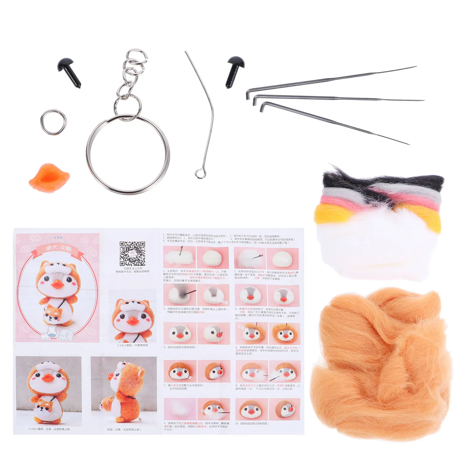 

Penguin Needle Felting Kit Wool Decoration Christmas Baby DIY Art Material Polyester Mini Craft Supplies H made Felt
