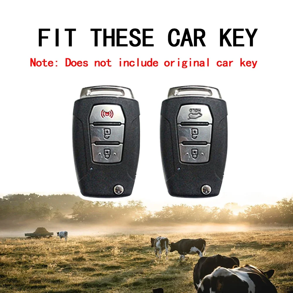 Leather Shell Fob Protector Holder Bag Key Case Cover For SsangYong Kyron 2 Actyon Korando Tivoli Car Accessories