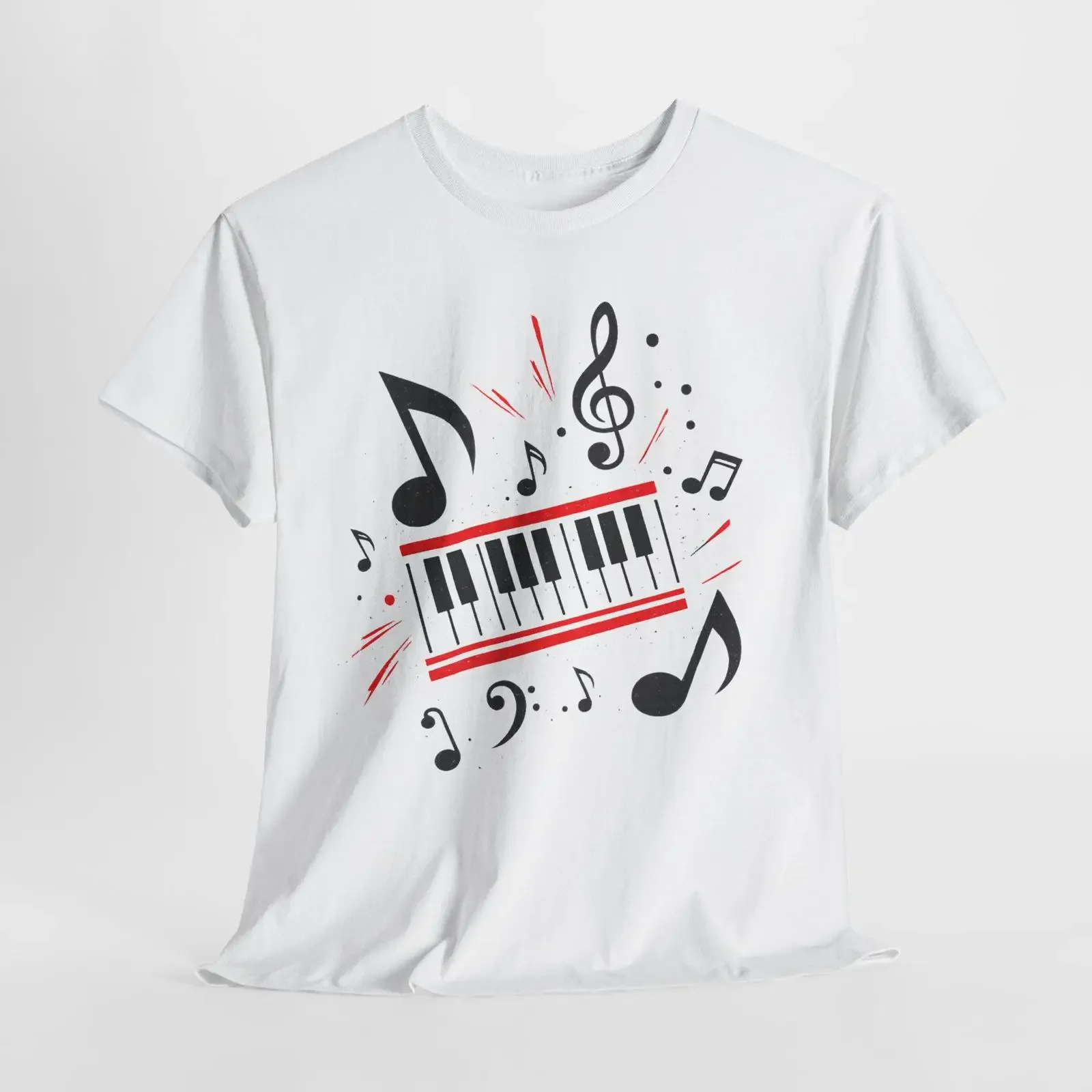 Piano Music Notes T Shirt Treble Clef Keys Casual Tops For Players Lovers vintage Washed Unisex Stylish designer clothes homme