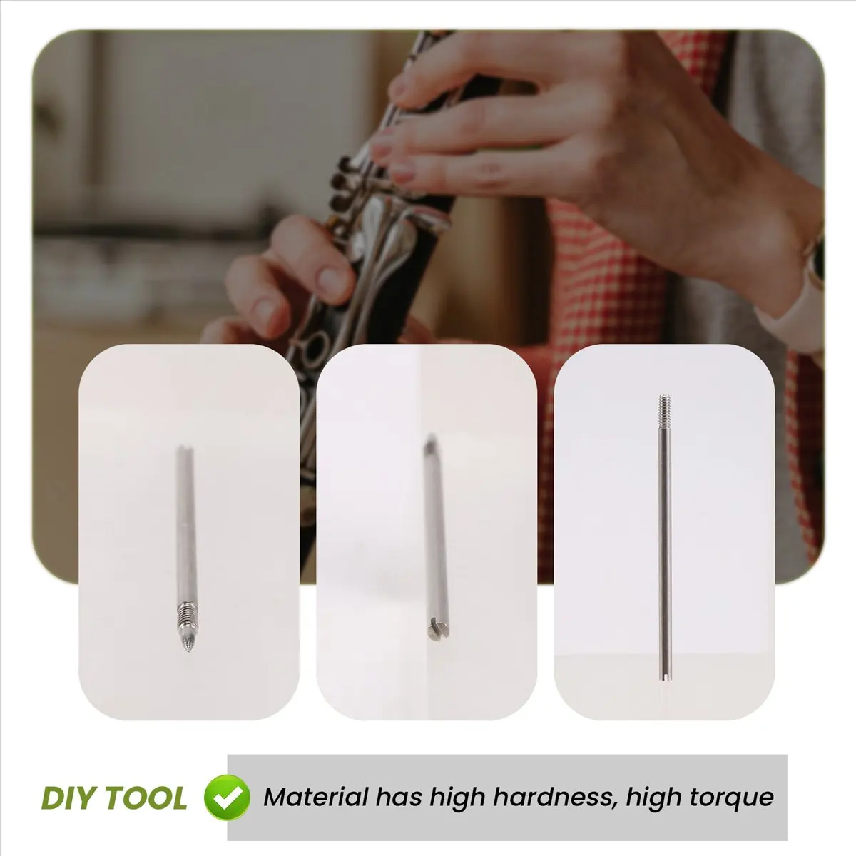 34Pcs/Set Clarinet Repair Parts Screws + Clarinet Shaft Rod Kit DIY Tool Woodwind Instrument Accessories-ABVM