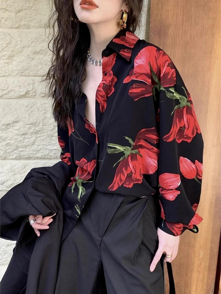 Camicie e camicette con bottoni per donna Stile coreano Bellissimo in promozioni Novità 2025 Abiti popolari Cool New Flower Woman Top