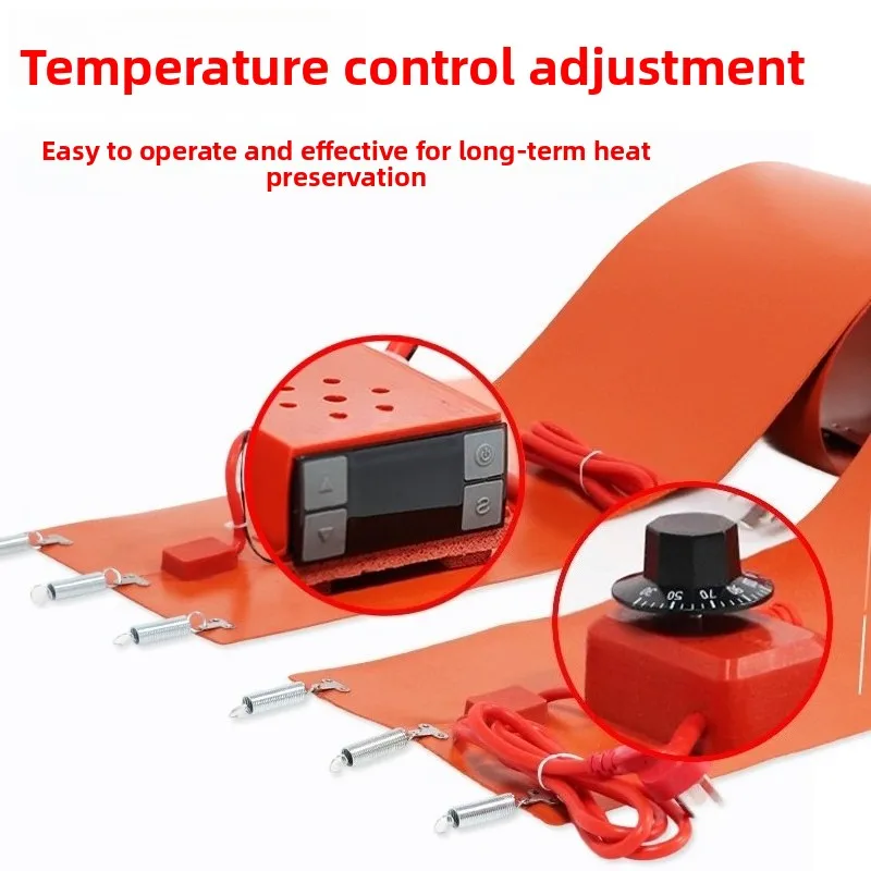 2000W/3000W Silicone Rubber Heating Belt for 200L Oil & Plastic Drums, Flexible Cold Weather Insulation Pad 1740x250mm