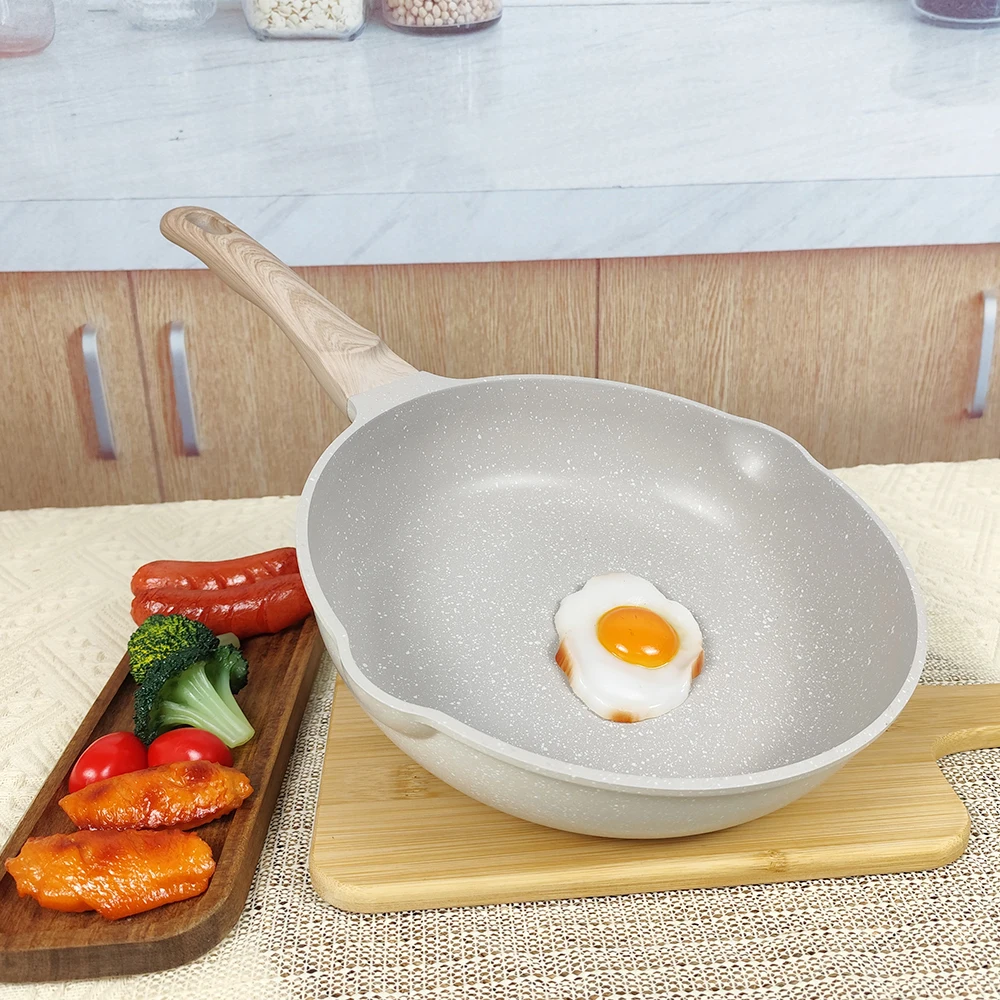 Kein Rauch Wok Bratpfanne Antihaft-Keramiktopf Home Induktion Gasherd Universal Küche Kochgeschirr Steak Pfanne Gebratener Topf