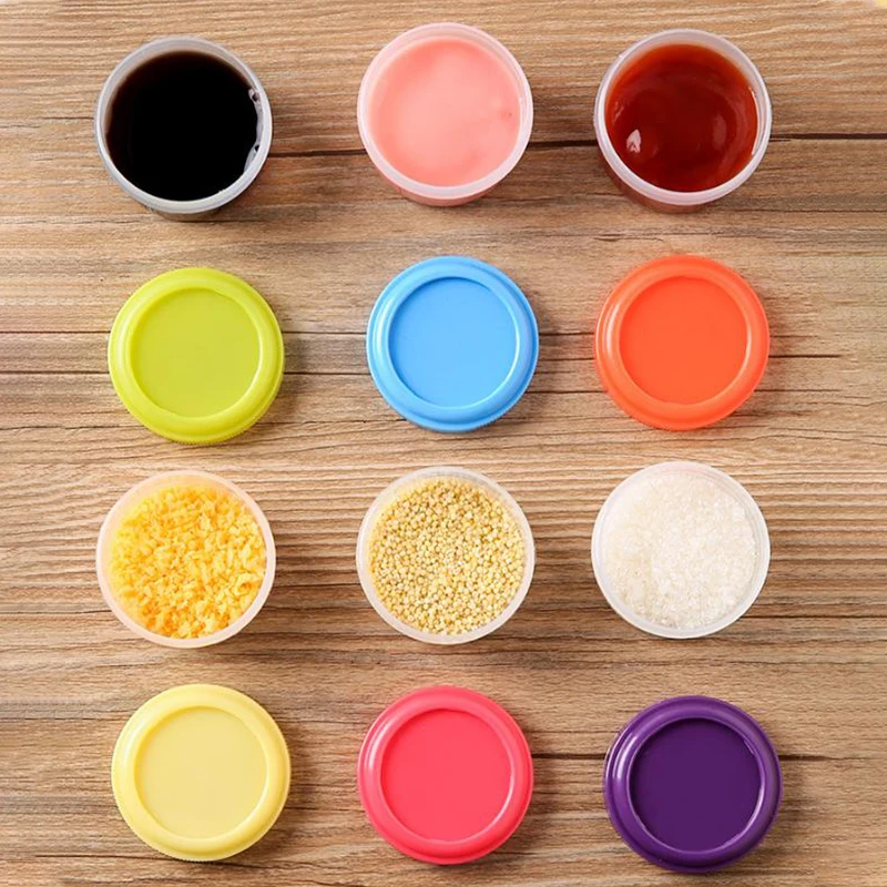 Hot Sale 4Pcs 35ml Salad Dressing Containers To Go Plastic Twist Top Sauce Condiment Container With Lid Lunch Box Accessories