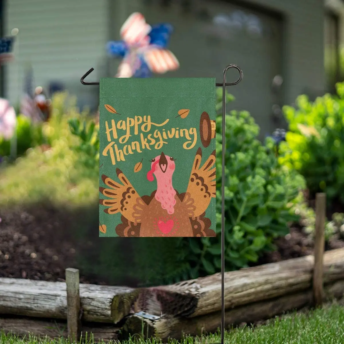 

Happy Thanksgiving Turkey Garden Flag Welcome Home House Flags Double Sided Yard Banner Outdoor Decor Banner for Outside House Y