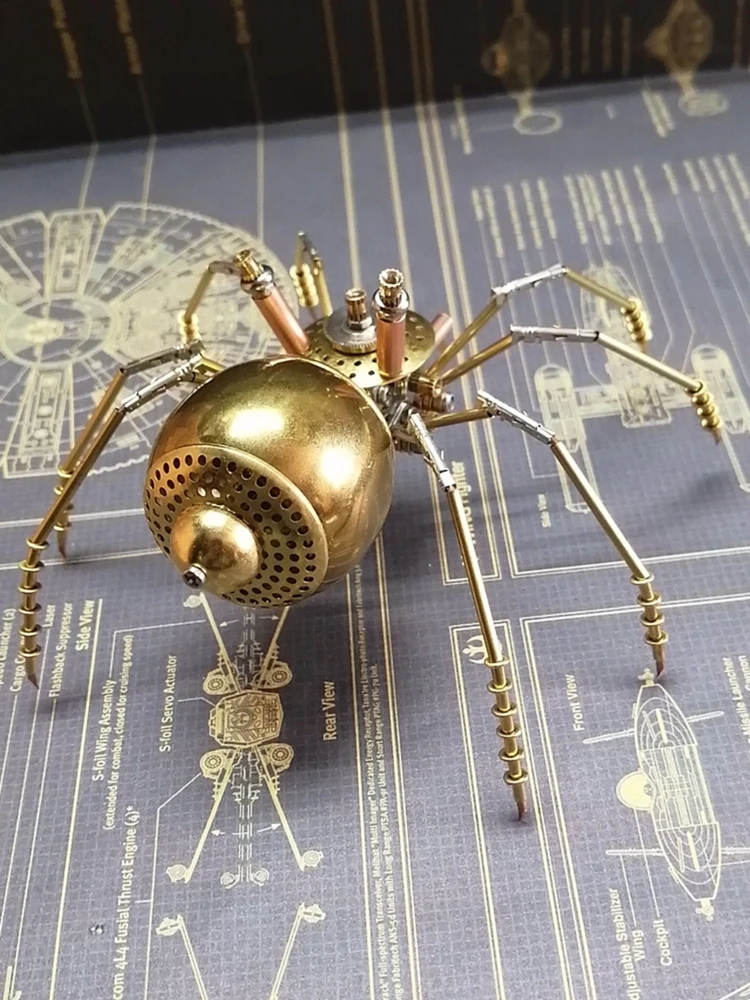 Imagem -03 - Steampunk Mecha Spider Ornamentos Inseto Mecânico Modelos de Montagem de Metal Decoração de Desktop Criativa Artesanato