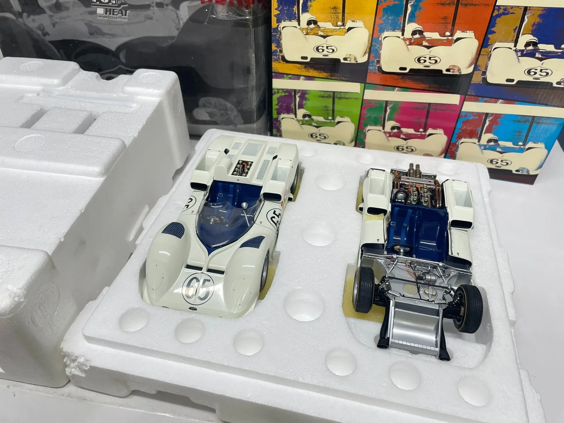 EXOTO 1:18 Chaparral #65 Dual Car Set Simulation Limited Edition All Open Alloy Metal Static Car Model Toy Gift