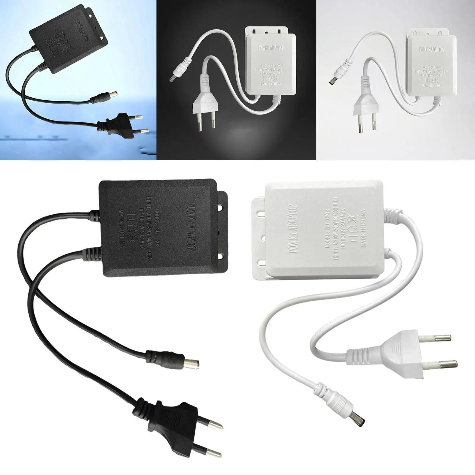 12V 2A AC Adapter Charger 12 Volts 2000MA Power Supply Cord for Security Cameras CCTV Camera LED Strip Lights Router BT Speaker