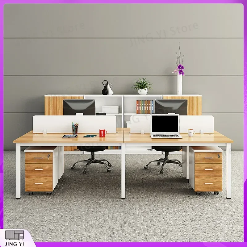 Modern Office Computer Desk with Partition Screen for Staff Workstation Ergonomic Adjustable Height Desk for Home Office