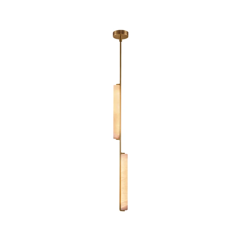 

American Natural Marble 2025 Chandelier LED Alabaster Pendant Light Suspension Luminaire Lampen Hanging Light For Living Room