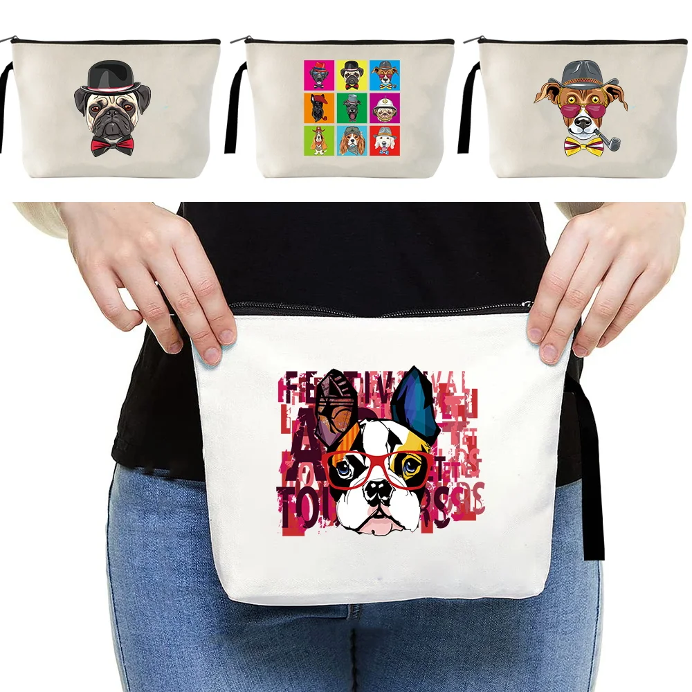Canvas Cosmetic Bag Lady Transparent Zipper Black Makeup Bags Organizer Travel Bath Wash Make Up Case Toiletry Bags for Girls