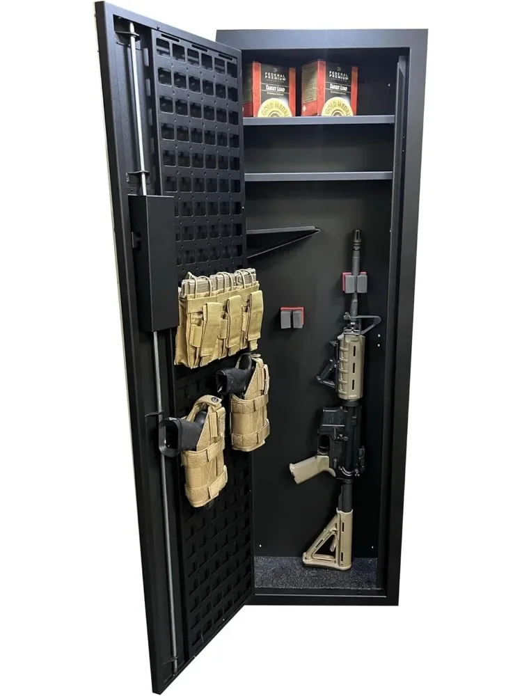 Tool Cabinet Tactical Closet Safe, Flat Black Wall Mounted Gun Safe, and Tactical Equipment Safe Provide Security for Firearms