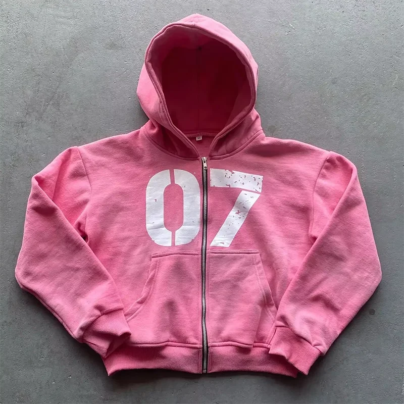 New Y2K Streetwear Pants Casual Baggy Sweatpants Drawstring Pants Zipper Cardigan Hiphop Jacket Men Women American Street Set