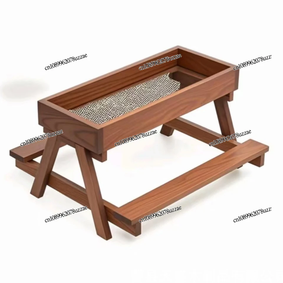 Wooden Chicken Feeder Rooster, Feeding Lawn Chicken Mallard Duck Feeder Wooden Dining Table Feeder