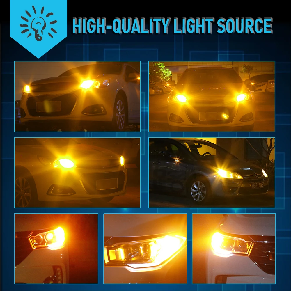 Eine Packung NO Hyper Flash 1156 BA15S P21W BAU15S PY21W T20 7440 LED-Birnen Blinkerleuchten Amber Orange Canbus fehlerfreie LEDs – Detail 10