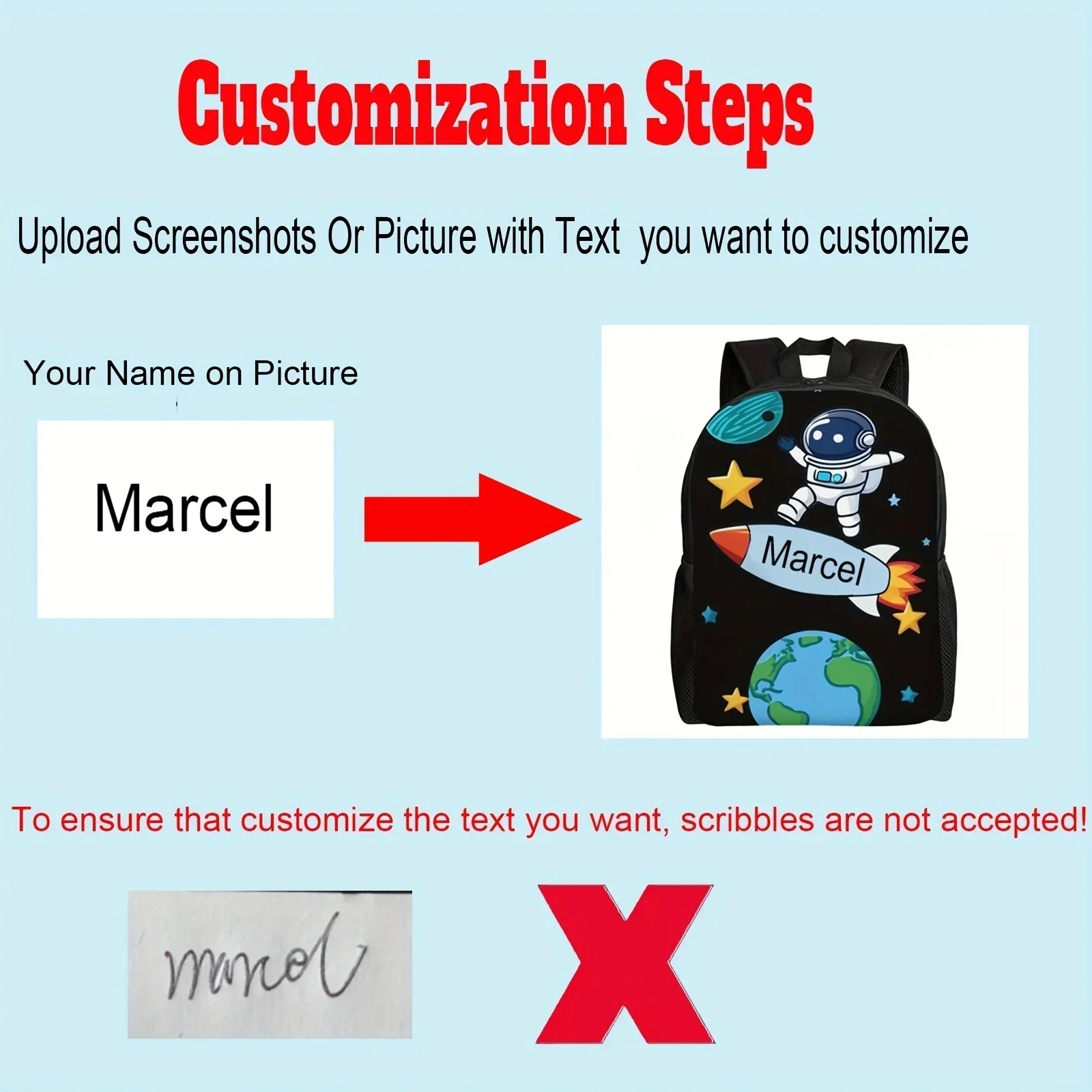 Custom Bag Custom Name Backpack Bookbag, Personalized Add Your Name In Rocket Schoolbag For Teenagers Funny Astronauts Space Day