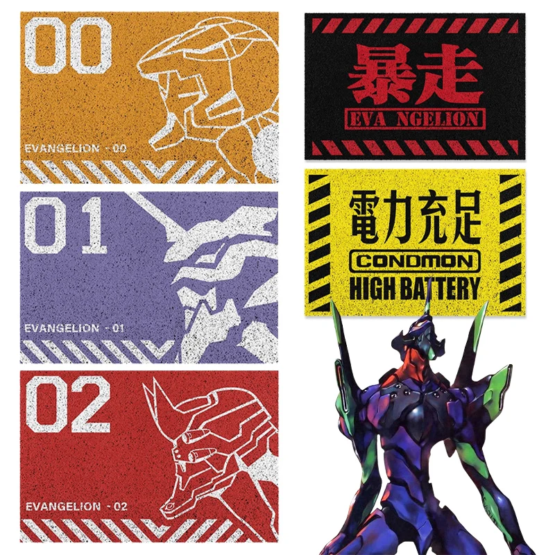 

NEON GENESIS EVANGELION Аниме Коврик EVA 00 01 02, модный напольный коврик для ванной комнаты, нескользящий ковер, автомобильная подушка, прочный декор для гостиной