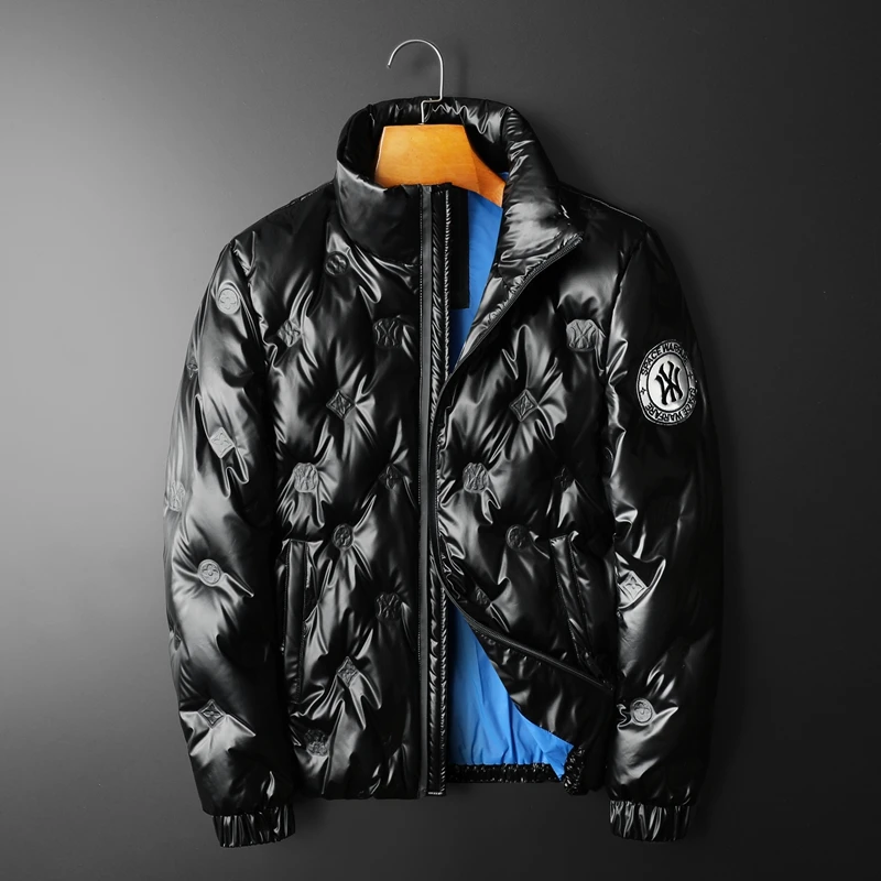 

Lightweight ort Men's down Jaet Sli Trendy Youth Faion Urban Sle White Du down Filling No Hat Stand Collar