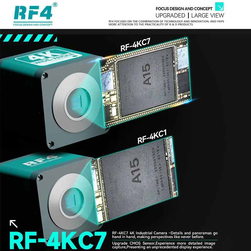 RF4 RF-4KC7 4K Microscope Camera Ultra-Wide View 40Hz Refresh Rate USB/HDMI Output w/ Remote Control for PCB Electronics Repair