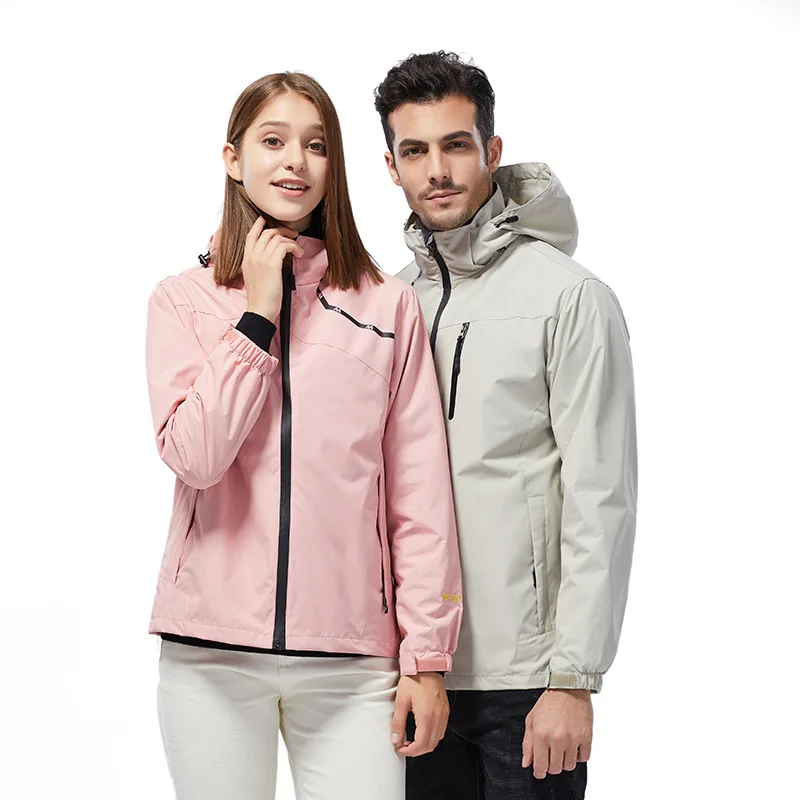 Logo Custom Print Outdoor Single-layer Softshell Jacket Men Spring Autumn Ski Breathable Wear-resistant Couple Hiking Coat Women