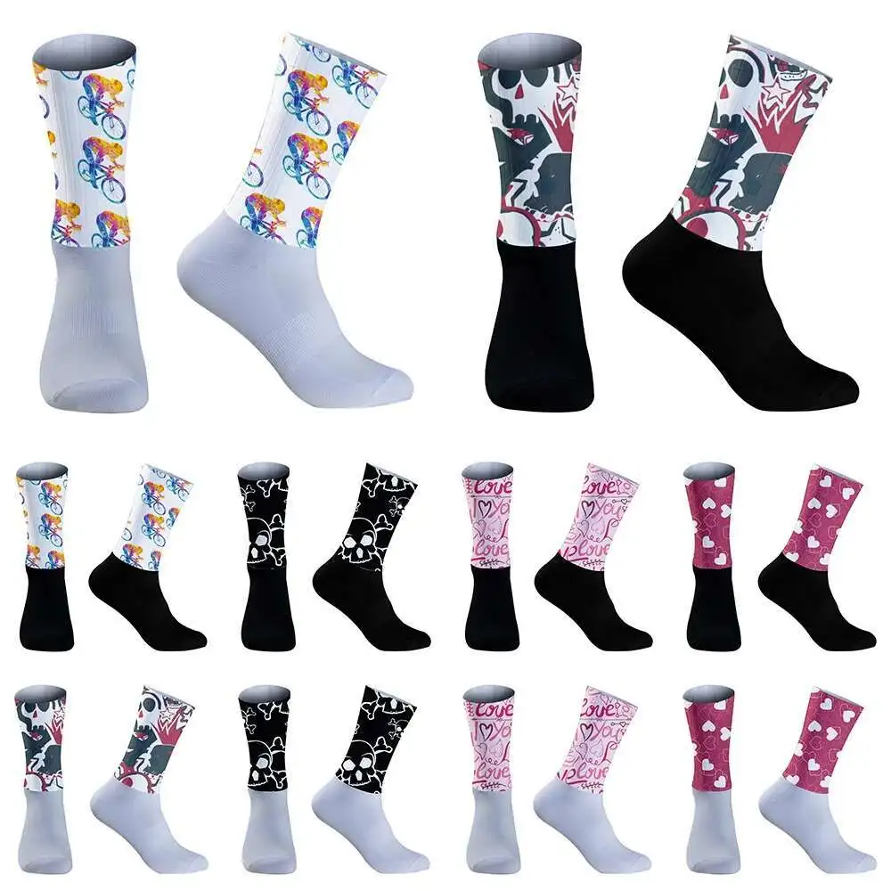 

Summer Breathable Non-slip 2024 New Cycling Socks Silicone Aero Sports Bike Running Socks