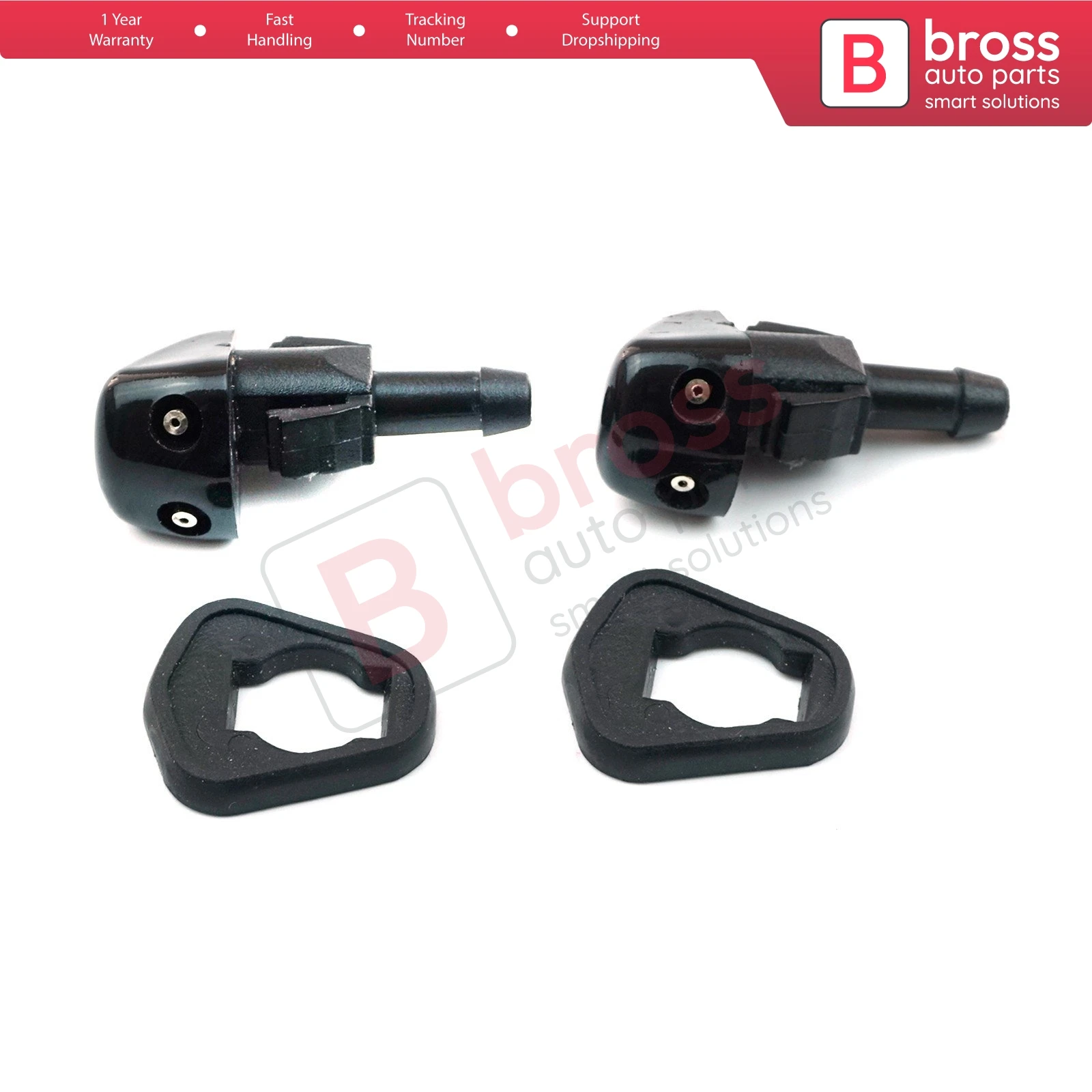 Bross Auto Parts BSP526 2 Pieces Front Windscreen Water Washer Nozzle Spray Jets for Peugeot Karsan J9 New Models Fast shipment