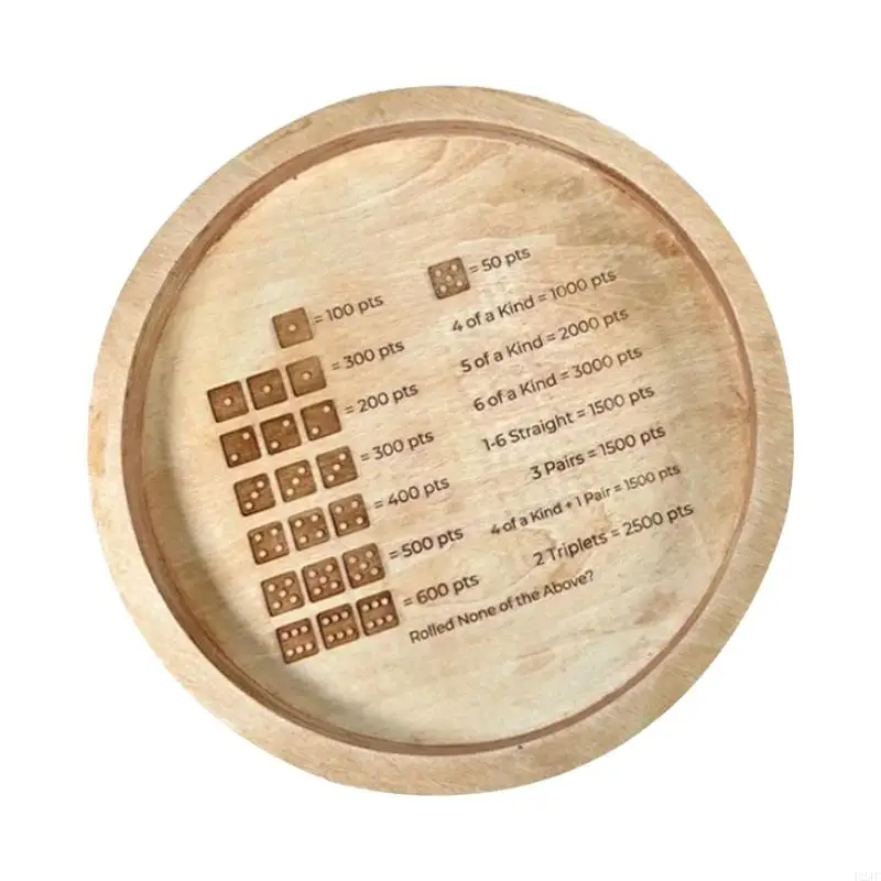 U2JC Classical Farkle Game Wood Tray for Exciting Play Enjoyment Elegant Texture Family Game Wood Tray Rolling Tray