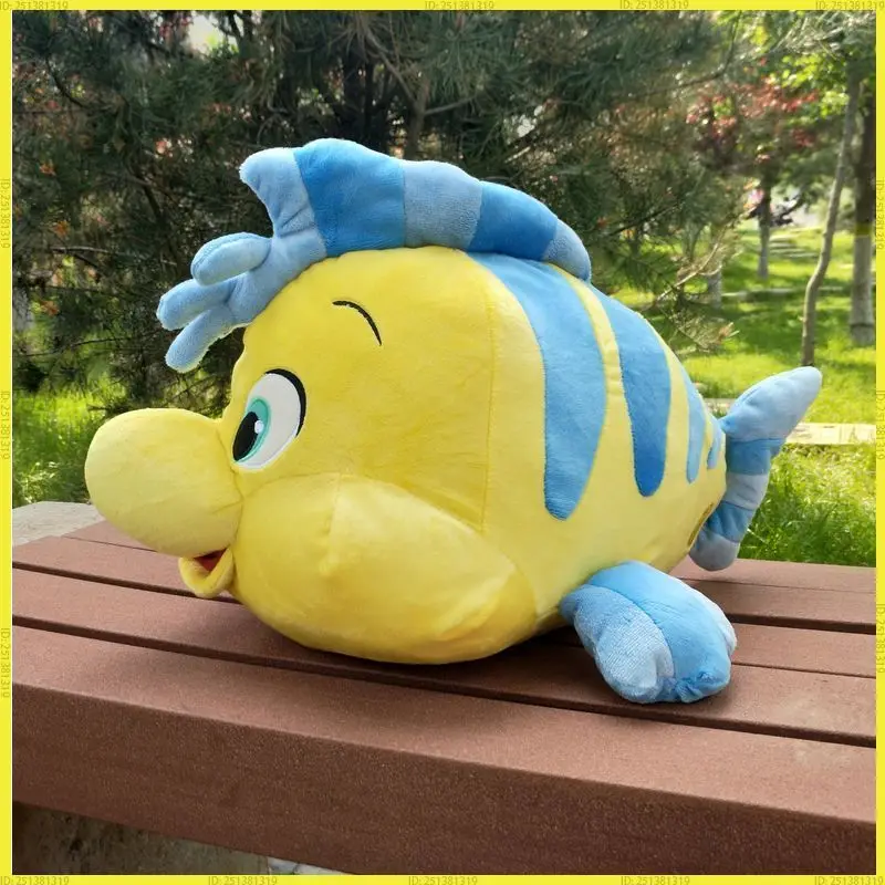 

Hot Disney Flounder Ariel The Little Mermaid Princess Plush Stuffed Dolls Cartoon Animation Kawaii Chubby Pillow Birthday Gift
