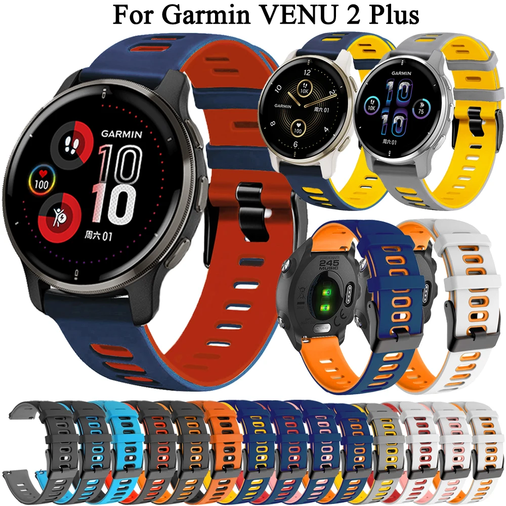 

20mm Bracelet Strap For Garmin VENU 2 Plus SQ GarminMove Sport Smart Wristband Soft Silicone Accessories Band Vivoactive 3 3t HR