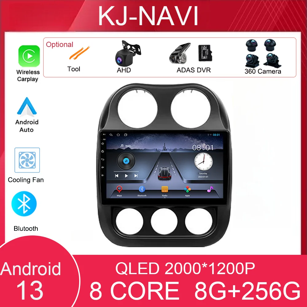 

For Jeep Compass 1 MK 2009 - 2015 Android Auto Carplay Smart Stereo Android 13 Auto 360 Radio Core System Core System Blutooth