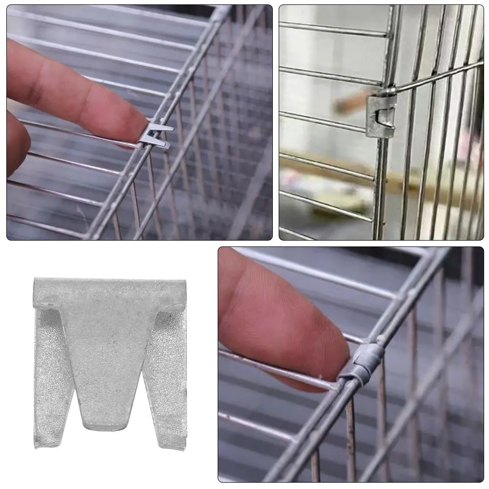 

300pcs Pet Cage Clips Iron Wire Clamps For Bird Rabbit Dog Cat Cages Durable Fastening Repair Building Supplies Metal Snap