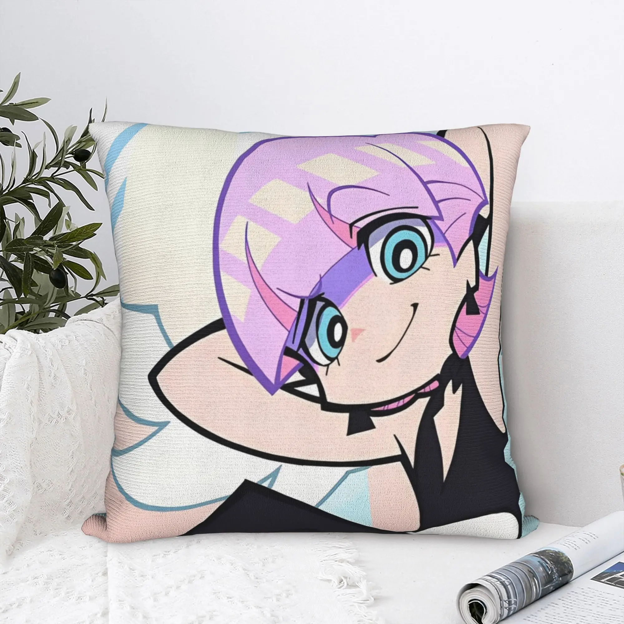 Polyurethane Panty Stocking with Garterbelt Square Pillowcases Living Room Kawaii Anime Cushion Case Decorative Pillowcase 40*40