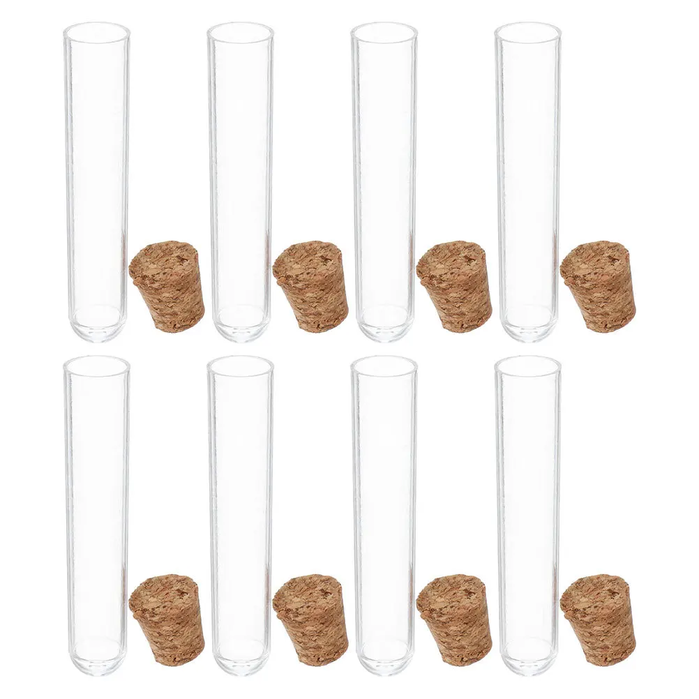 

40Pcs Plastic Test Tubes Cork Stopper Clear Small Tubes for Bead Storage Spice Use Catalogue Propagation Tube