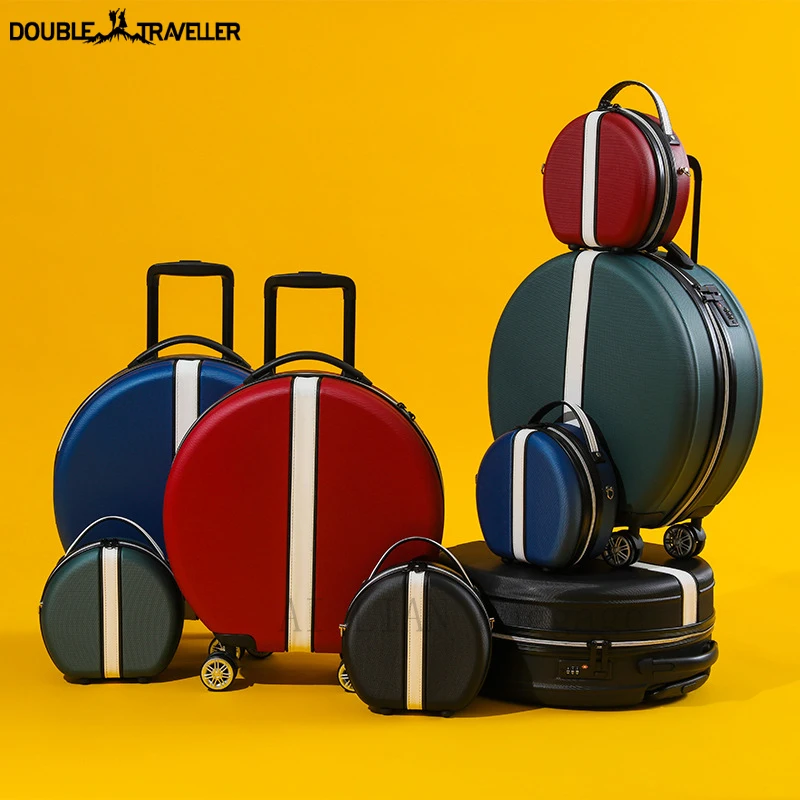 Travel suitcase spinner wheels rounded trolley luggage bag kids Cute carry on luggage 18 inch cabin rolling luggage set 2pcs set