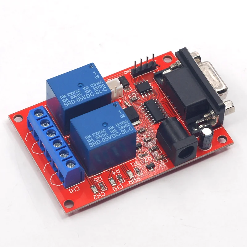 

SR-104A serial port control 2-way relay module delay relay single chip microcomputer controller finished board