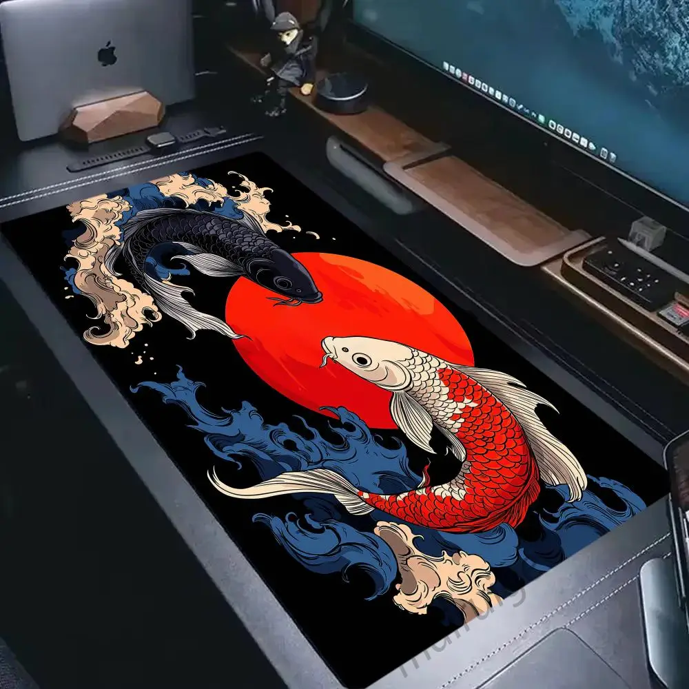 

Japanese Koi Mouse Pad Large Computer Office Game Table Mats 90x40 XXL Rubber Anti-slip Gaming Keyboard Mousepads Long Desk Pads