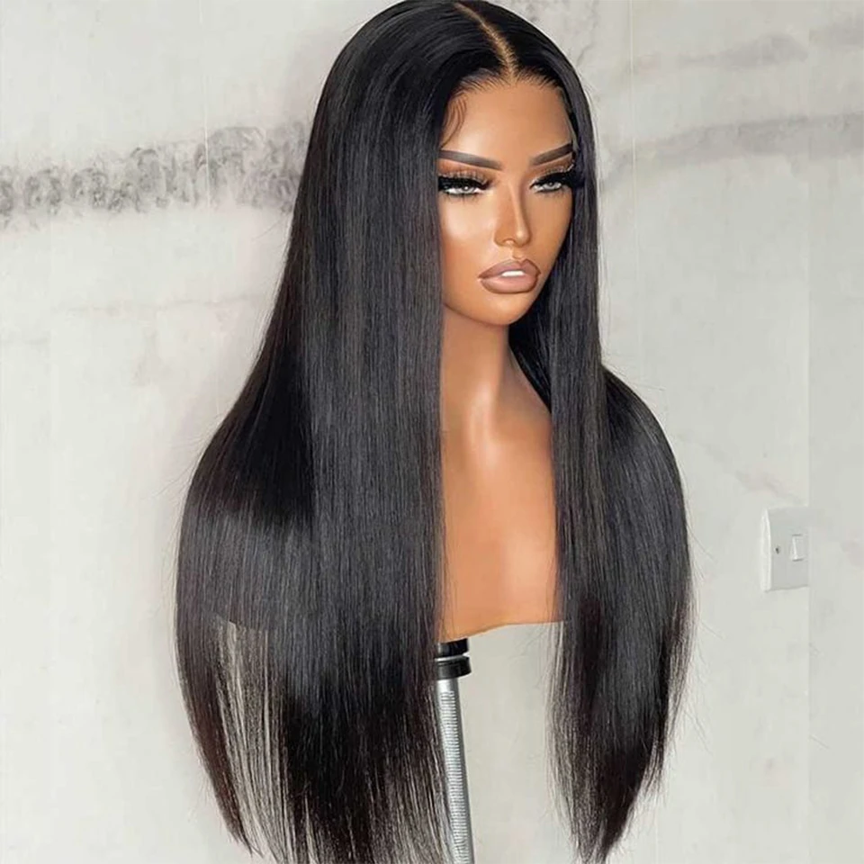 Sleek 26 Inch Human Hair Wigs For Women Straight 13X6X1 Lace Front Wigs Wear And Go Natural Black Short Indian Hair Lace Wigs