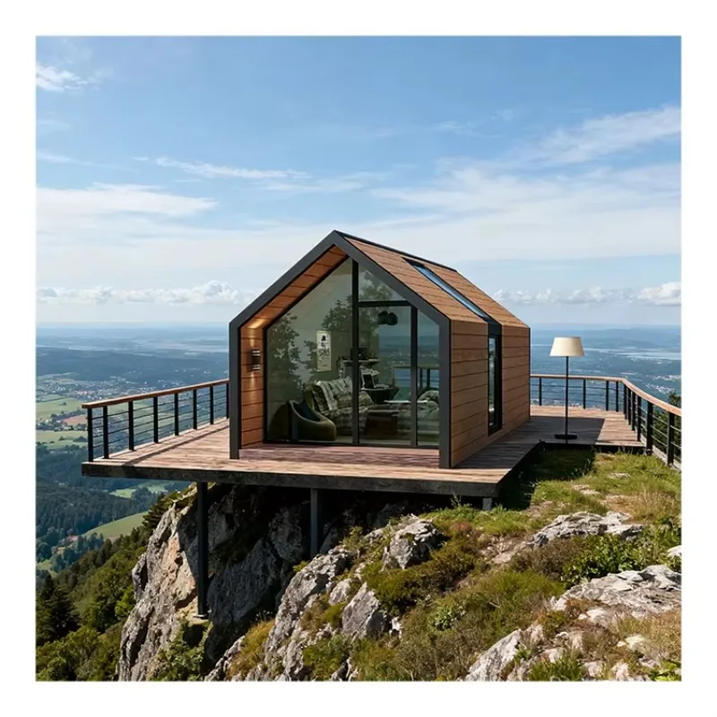 Customized Anticorrosive Triangular Wooden Cabin Steel Structure Assembled B&B Home for Outdoor Living
