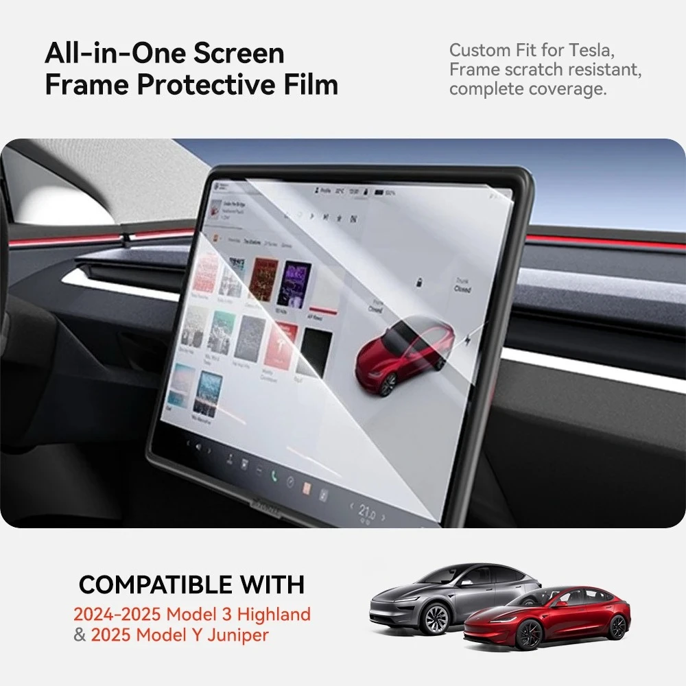 

Для Tesla Model 3 Y Highland Juniper, центральный экран управления, защитная пленка из закаленного стекла, матовая HD с защитным чехлом от рамки