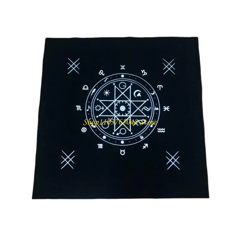 

R53E Art Tarot Pagan Altar Cloth Flannel Tablecloth Divination Cards Square Tapestry