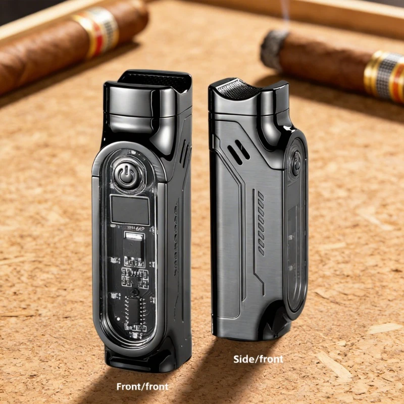 

New Cigar Specific Three Direct Flame Lighter Multi functional Cigar Specific Inflatable Lighter Cigar Accessories Men's Gift