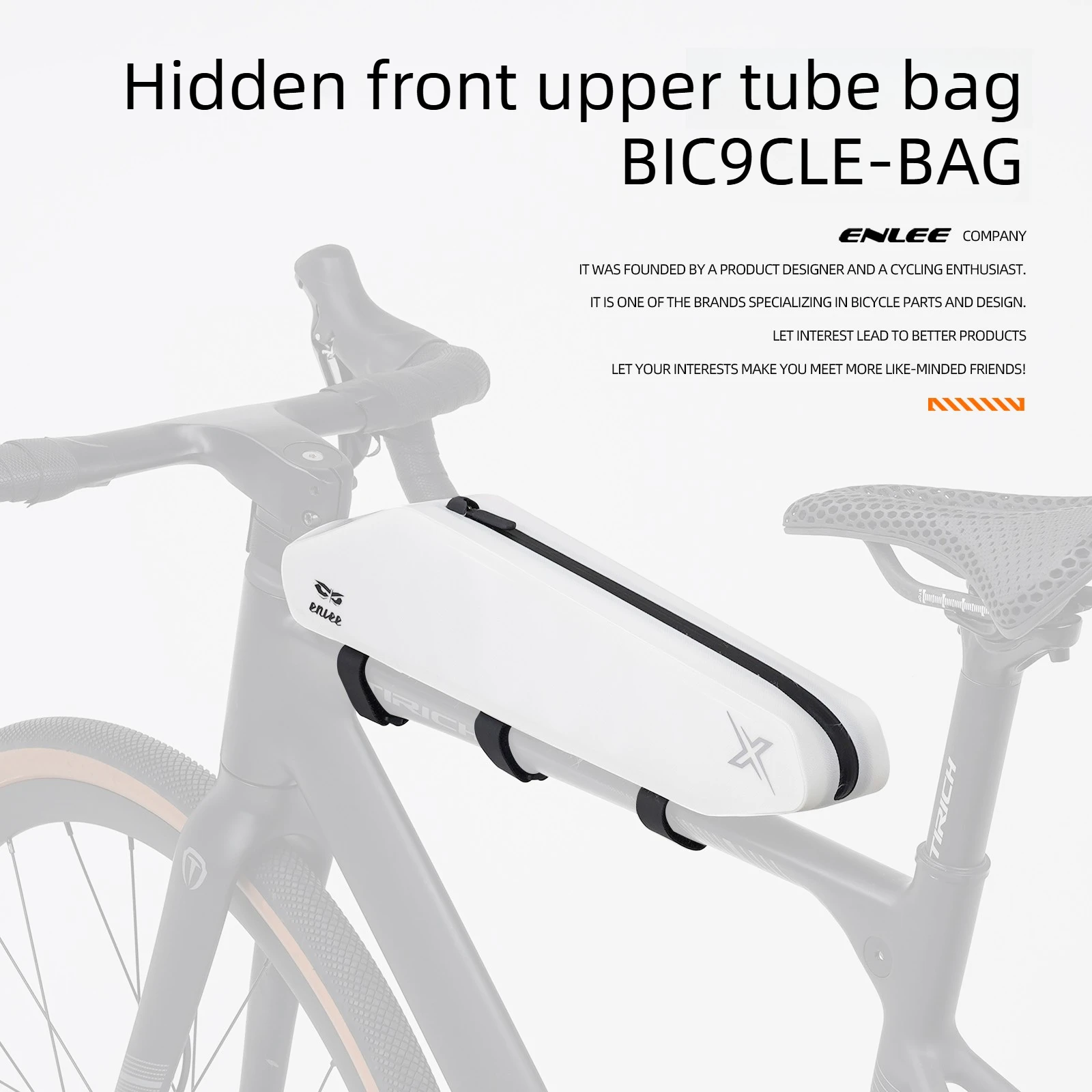 ENLEE Fashion Hard Shell Top Tube Bicycle Bag 1.8L Waterproof Storage Bag Upgraded Gift Bicycle Bag Suitable for Road Vehicles