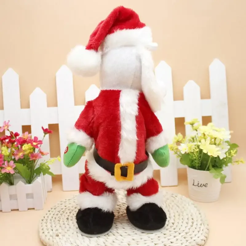 Robot de peluche de Papá Noel para niños, muñeco Musical electrónico de peluche, Twerking, canto de Navidad, decoración del hogar, regalo de Navidad