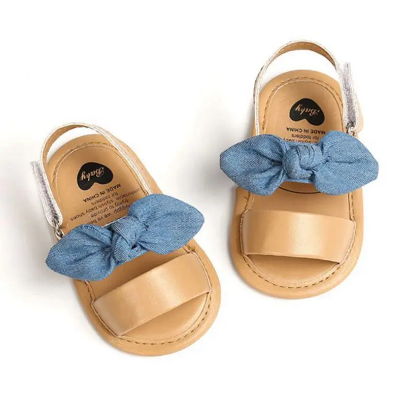 Sandalias antideslizantes con lazo para niñas de 0 a 18 meses, zapatos de princesa con lazo para bebés recién nacidas, sandalias de verano, de