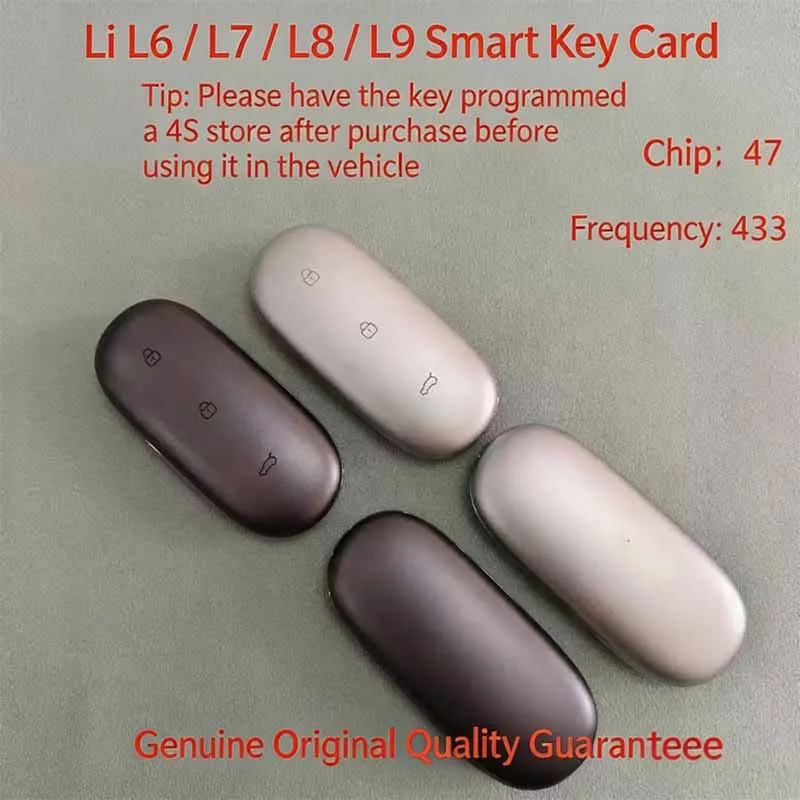 For Li Auto L6 L7 L8 L9 Keyless Entry Smart Remote Replacement Key Fob OEM Same As Original 433MHz Frequency Built-in 47 Chip