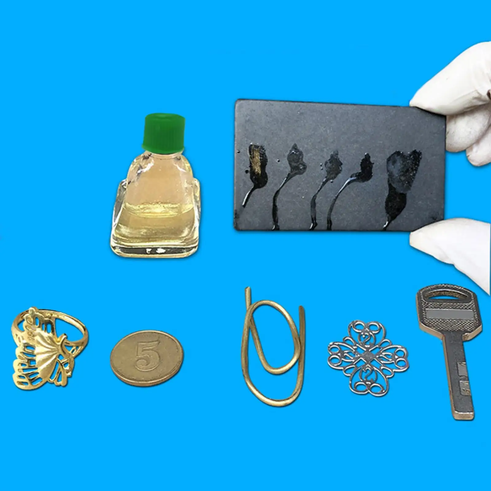 Black Stone Gold Test Kit Portable Jewelry Gold Tester Tools for Home Gemstone Precious Metal Jewelry Detecting