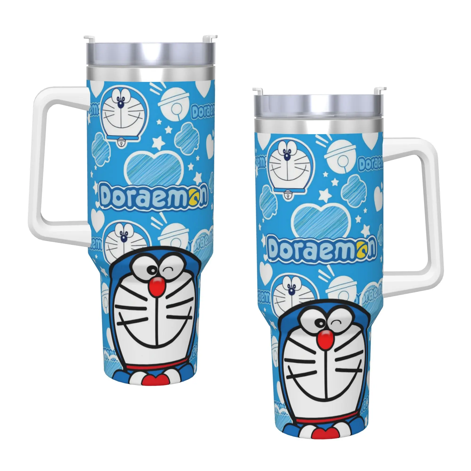 Doraemons Stainless Steel Tumbler Travelist Car Mugs 40oz Thermal Mug Leakproof Hot Drinks Milk Tea Water Bottle