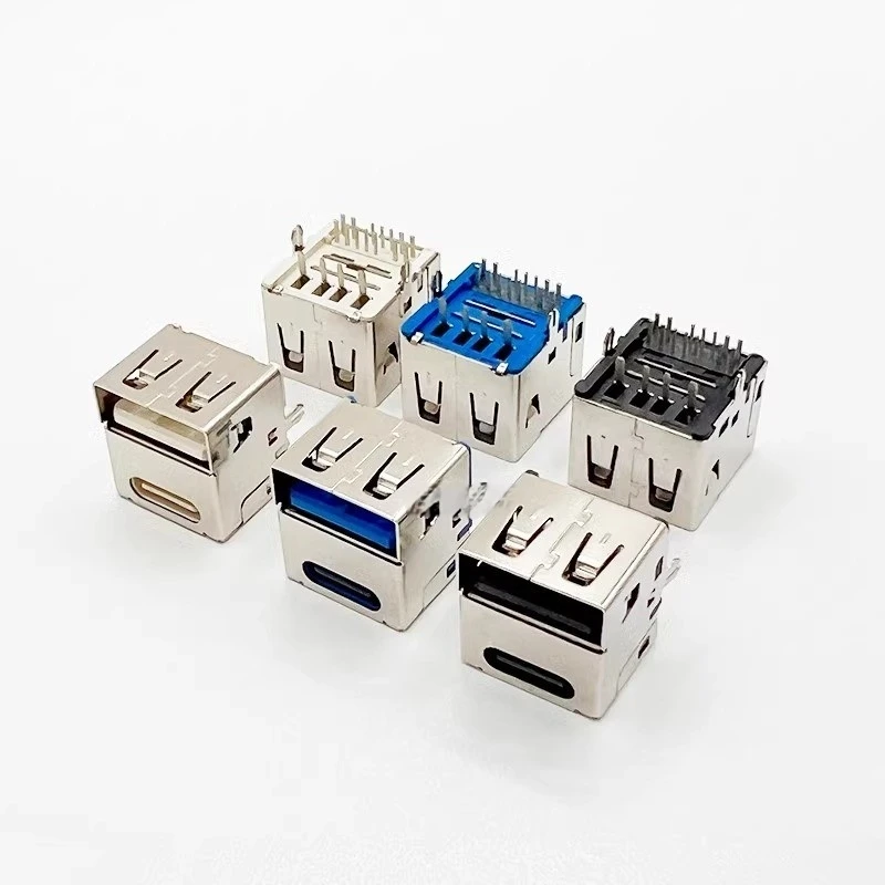 1 قطعة TYPE-C مقعد أنثى 14PIN على الوجهين المكونات في زائد USB2.0 المكونات من جانب واحد اثنين في واحد النحاس قذيفة