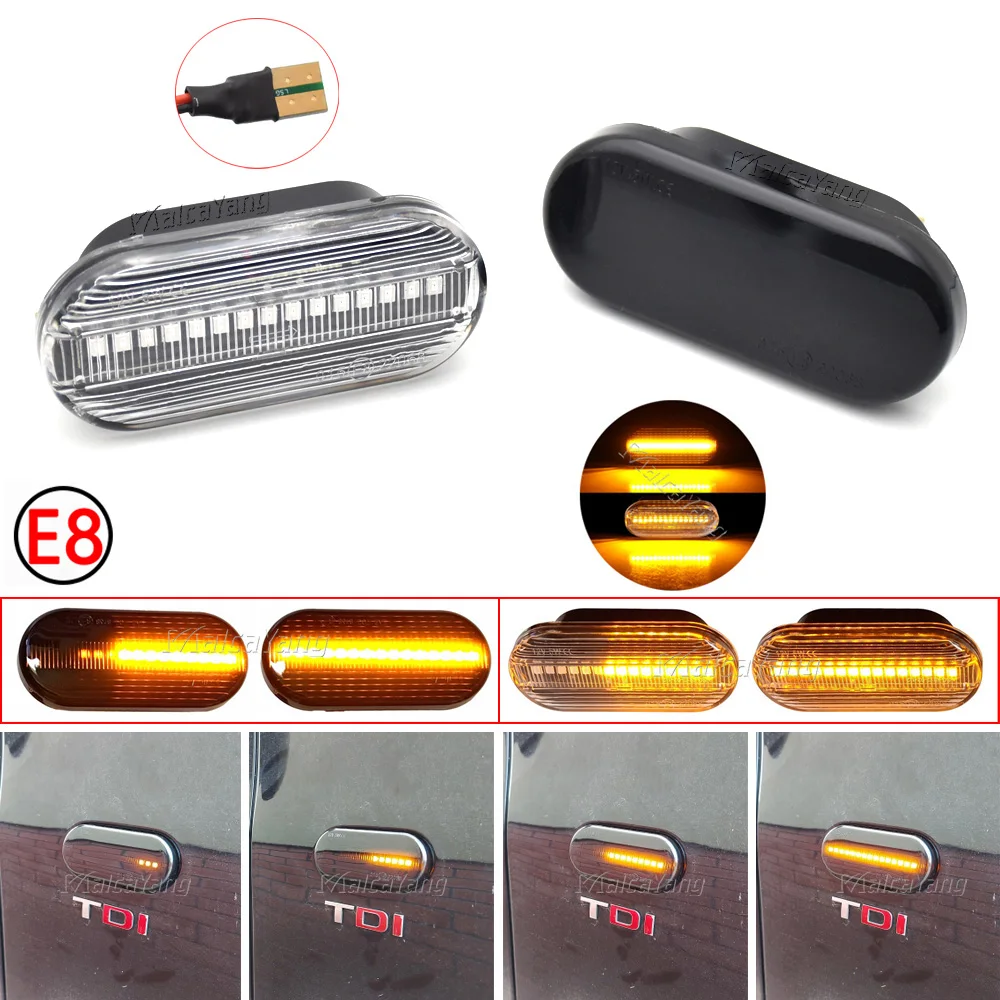 Pair LED Dynamic Side Indicator Marker Signal Light Sequential Flashing Lamp For Ford C-Max Fiesta MK6 Focus MK2 Fusion Galaxy